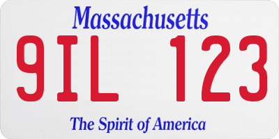 MA license plate 9IL123