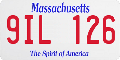 MA license plate 9IL126