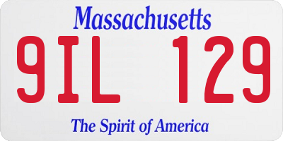 MA license plate 9IL129