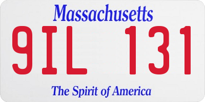 MA license plate 9IL131