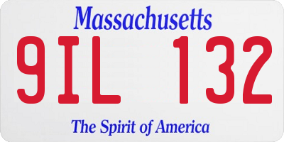 MA license plate 9IL132