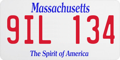 MA license plate 9IL134
