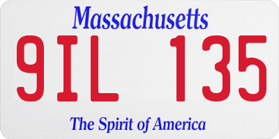 MA license plate 9IL135