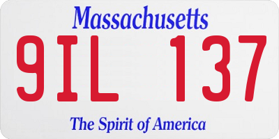 MA license plate 9IL137