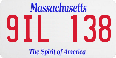 MA license plate 9IL138