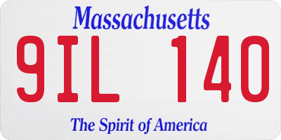 MA license plate 9IL140
