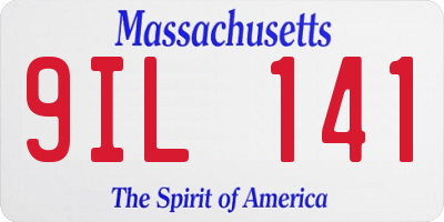 MA license plate 9IL141