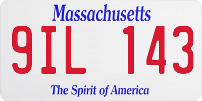 MA license plate 9IL143