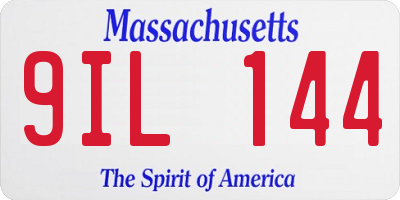 MA license plate 9IL144