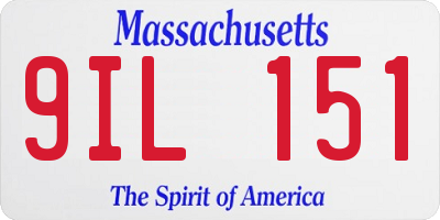 MA license plate 9IL151
