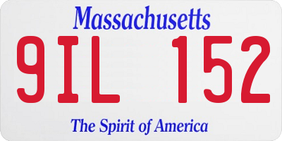 MA license plate 9IL152