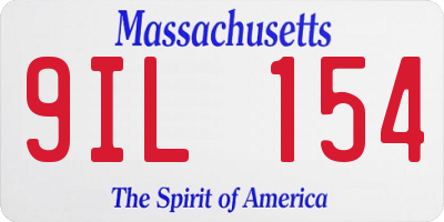 MA license plate 9IL154