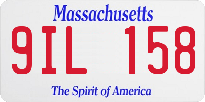 MA license plate 9IL158