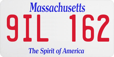 MA license plate 9IL162