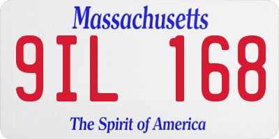 MA license plate 9IL168