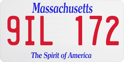MA license plate 9IL172