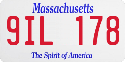MA license plate 9IL178