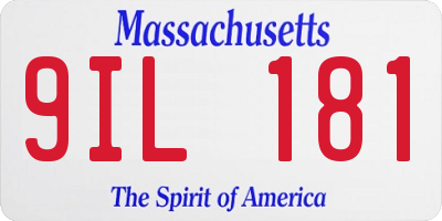 MA license plate 9IL181
