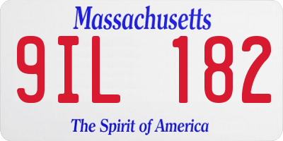 MA license plate 9IL182