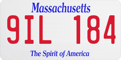 MA license plate 9IL184