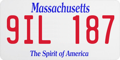 MA license plate 9IL187