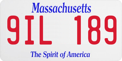 MA license plate 9IL189