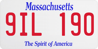 MA license plate 9IL190