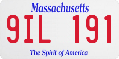 MA license plate 9IL191