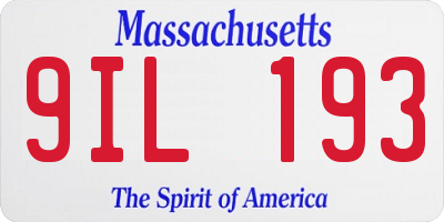MA license plate 9IL193