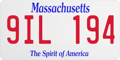 MA license plate 9IL194