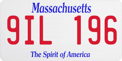 MA license plate 9IL196