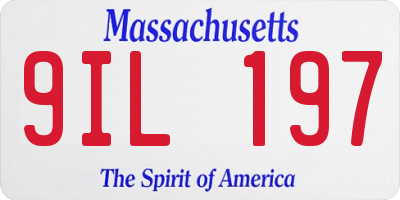 MA license plate 9IL197