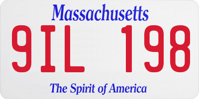 MA license plate 9IL198