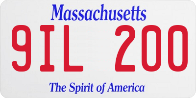 MA license plate 9IL200