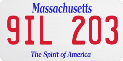 MA license plate 9IL203