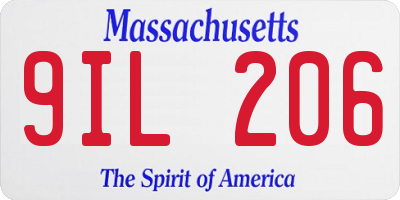 MA license plate 9IL206