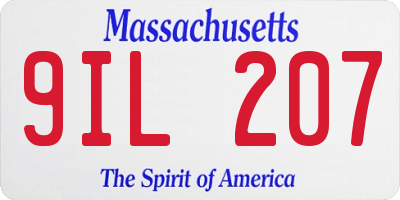 MA license plate 9IL207