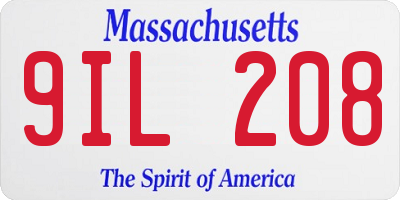 MA license plate 9IL208