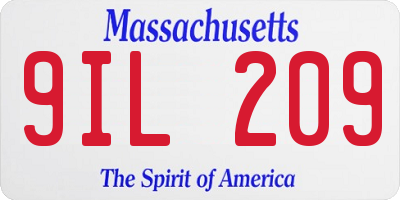 MA license plate 9IL209