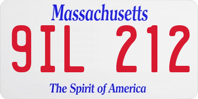 MA license plate 9IL212