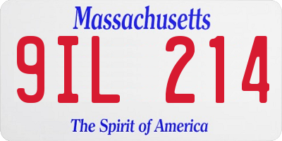 MA license plate 9IL214