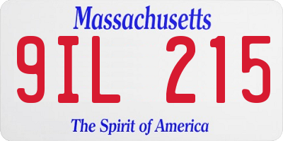 MA license plate 9IL215