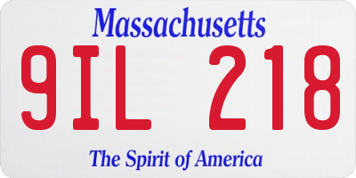 MA license plate 9IL218