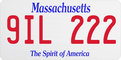 MA license plate 9IL222