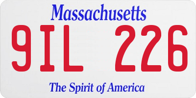 MA license plate 9IL226