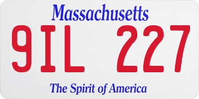 MA license plate 9IL227