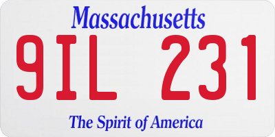 MA license plate 9IL231