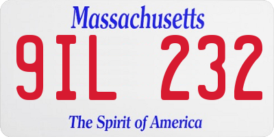 MA license plate 9IL232