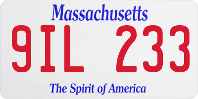 MA license plate 9IL233