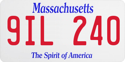 MA license plate 9IL240